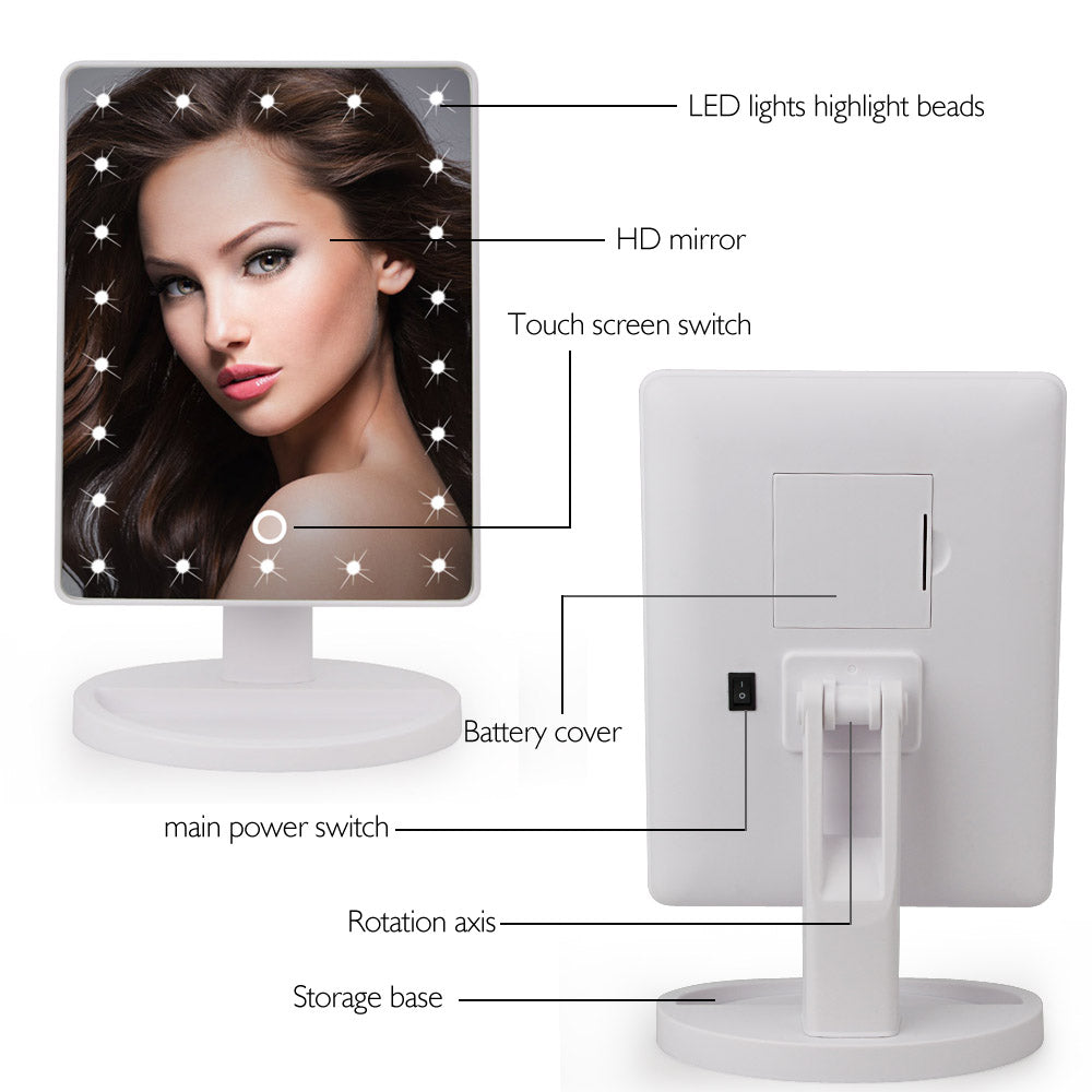 22 LED Touch Screen Makeup Mirror