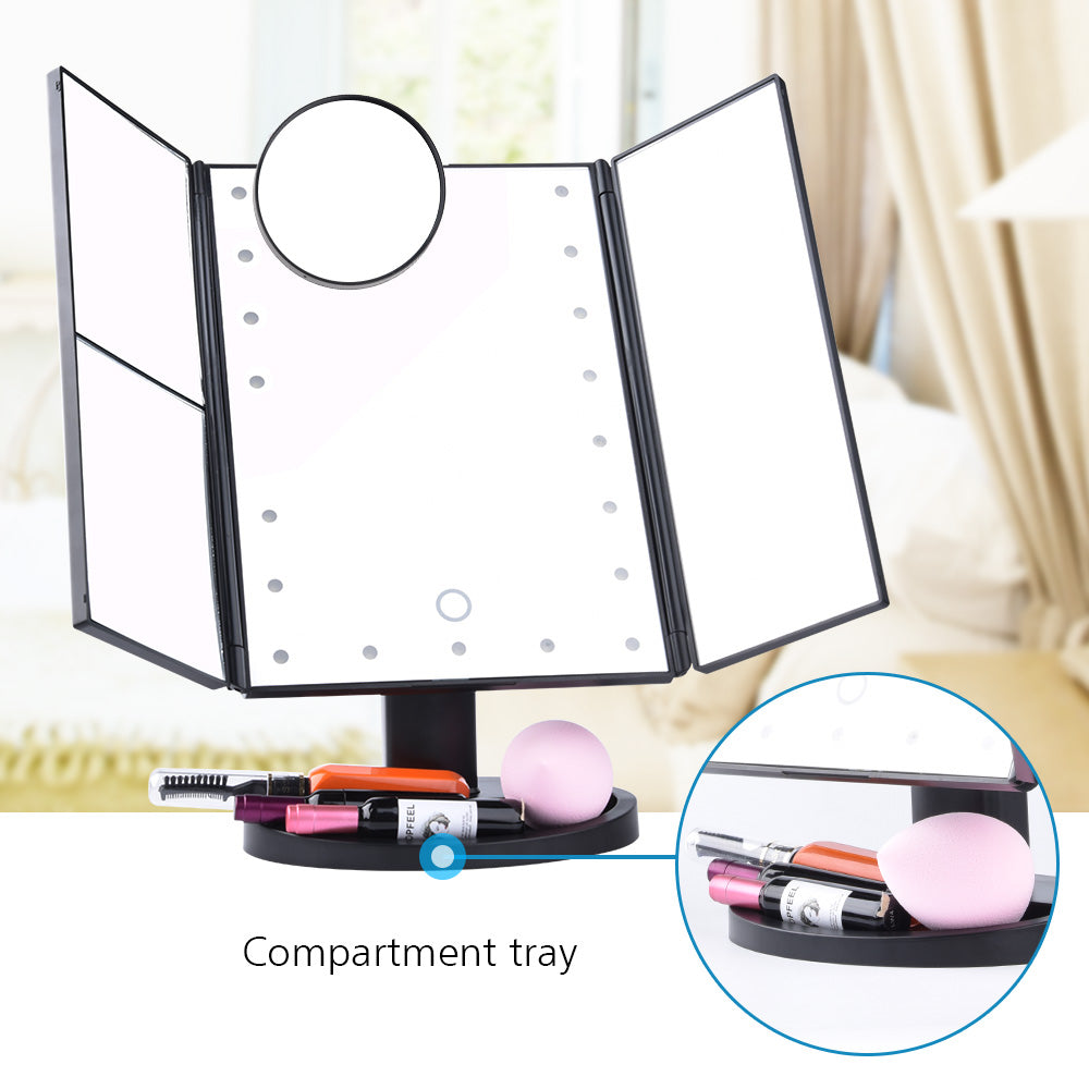 NEW 22 LEDs Folding Cosmetic Mirror