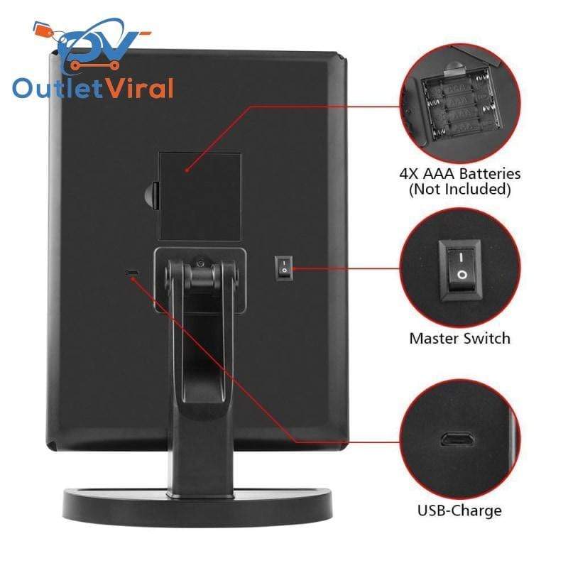 Touchscreen 3-Panel Led Makeup Mirror